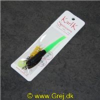 91909524 - Karl K Gennemløber - 24g - Str. 5 - Sort/Lysegrøn gummi og Sølv blad