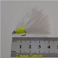 A0111 - CatWhisker - Mini GH Herning Flue - Farve: Chartreuse med hvid hale og sølv hoved - Str. : 10