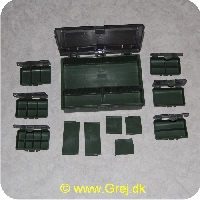 AV4303 - Grejæske medium - 27X29X6cm - 6 små æsker - 2,5X10,5X7cm - mørkegrønne