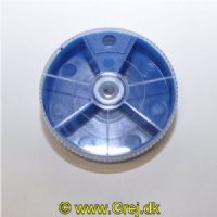 BLAAAESKE - Lille rund blå praktisk æske med 3 rum til feks. lodder. kroge. eller perler