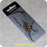 DF7GSS - Devil fish worm spinner - 7 gram - Guld blad m/sorte pletter og sort krop