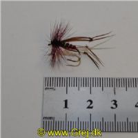 DRY1223 - Tørflue - Hopper Claret - Farve: Mørkerød med Grøn flashing - Str. : 10