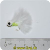 F021 - Dolly m/sorte øjenprikker - Gul/Hvid (Flue med hvide skumøjn)