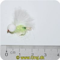 F031 - Dolly - Chartreuse/Hvid m/glimmer (Flue med hvide skumøjn)