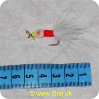 FL00123 - Unique Flies - UF Poppy Nobbler m/propel - Hvid/rød