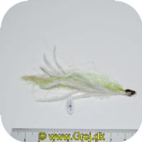 FL00713 - Seatrout Tube Flies - UF Tobisen Tube Conehead  - Str. 36mm - Chartreuse/hvid