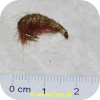 FL11238 - Sea Trout Flies - Organza Loppe - Grøn/brun