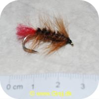 FL11257 - Sea Trout Flies - Rød Tag Palme - Brun/rød
