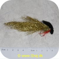 FL11280 - Sea Trout Flies -  Tinseli Fly Gold - Sort/rød/guld