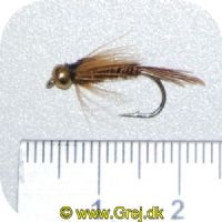 GU0007 - Enkeltkrog - Str. 10 - brun krop - goldhead - brunt hackel og brun hale