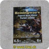 HMGFLSS - Hemingways Tapered Hand Woven Furled Leader - 6.5ft Small Stream - 6 X - Light til 1-3 WT liner 