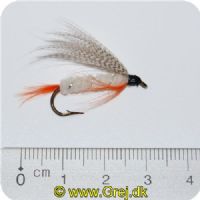 MS002 - Streamer str.8 - White Queen med orange hale og ben