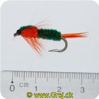 MS022 - Nymphs - Str. 8 - Grøn/Orange Montana crawlers