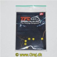 TFC0001 - TFC. Tungstenshoved til at trække på kroge - 6 stk. - 4mm / 0,5 gram - Farve: Gul glimmer