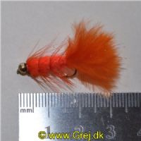 UF0110 - Enkeltkrog tørflue- Str. 10 - orange krop med orange hackel - orange hale