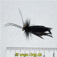 WS0023 - græshopper - sort - krogstørrelse 10