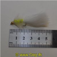 WS1649 - Long Shank - Cat Whisker White Yellow - Farve: Gul/Hvid med messing hoved - Str. : 10