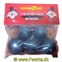 YZ42 - Crackling Bombs - Voldsomme crackling kugler med hele 12g NEM i hver kugle - 5 stk.