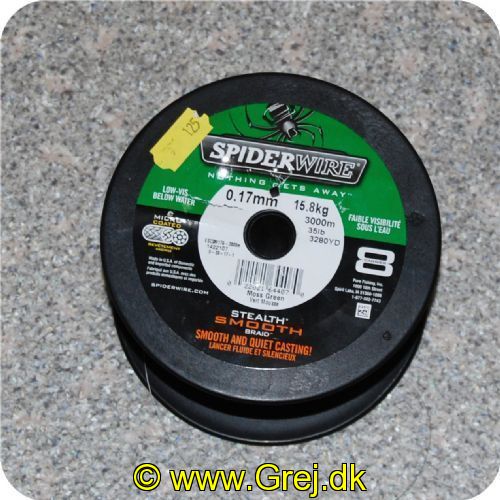 022021644070 - SpiderWIRE Stealth Smooth - Fletline 0.17 mm - 15.8 kg - Pr. meter - Farve: Grøn<BR>
Mindste bestilling som leveres på plastic rulle er 100 meter herunder er det på paprulle eller løst rinket op.