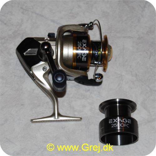 022255129800 - # Shimano Exage 2500 FC front bremse# Floating Shaft# Varispeed# Koldhærdet gear# Koldhærdet Alu spole# Højeffektivt gear# XT7 hjulhus# Superstopper II# Dyna Balance# Biogrip# Ekstra spole i alu# Gear ratio 5.2:1# Vægt 270 gram# Kuglelejer 4# Rulleleje 1# Linekapasitet 0.20/240 - 0.25/160 - 0.30/110