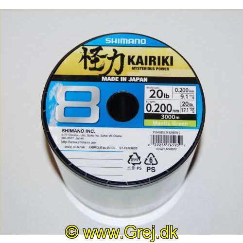 022255245951 - Shimano Kairiki SX8 0.20mm - Brudstyrke:17,1kg<BR>
Dette er en glat og støjfri line som er virkelig god til UL fiskeriet.<BR>
Vælg antal meter