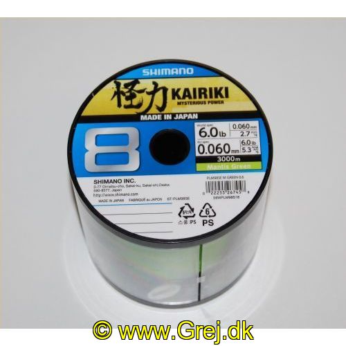 022255267458 - Shimano Kairiki SX8 0.06mm - Brudstyrke:5.3kg<BR>
Dette er en glat og støjfri line som er virkelig god til UL fiskeriet.<BR>
Vælg antal meter
