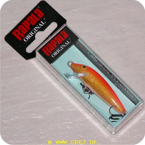 022677000169 - Rapala orginal<LI>Org. navn Gold Fl Red<LI>Farve - Fl Rød/Guld/Hvid<LI>Arbejdsdybde 0 - 2.3 meter<LI>Længde 5 cm - Vægt 3 gram