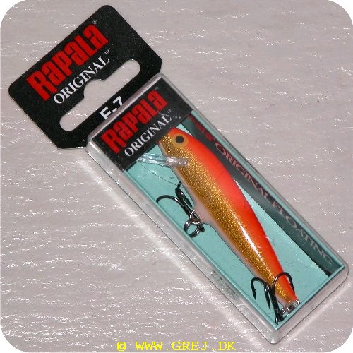 022677000367 - Rapala orginal<LI>Org. navn Gold Fl Red<LI>Farve - Fl Rød/Guld/Hvid<LI>Arbejdsdybde 0 - 2.3 meter<LI>Længde 7 cm - Vægt 4 gram