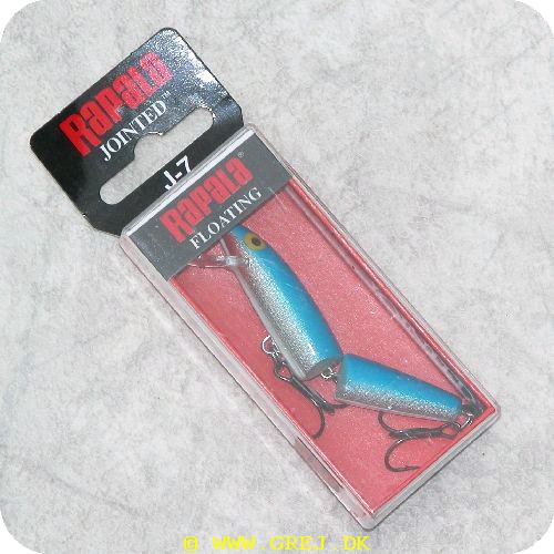 022677003108 - Rapala Jointed - Blue - 7 cm Flydende<BR><LI>Leddelt wobler fra RapalaOrg. navn - Blue</LI><LI>Farve - Blå</LI><LI>Arbejdsdybde - 0.9 - 2.7 meter</LI><LI>Længde 7 cm - vægt 4 gram</LI>