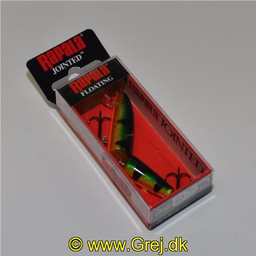 022677003191 - Rapala Jointed - Perch - 7 cm Flydende - J07 P.<BR>
<LI>Arbejdsdybde - 0.9 - 2.7 meter<LI>Længde 7 cm - vægt 4 gram - JO7 P
