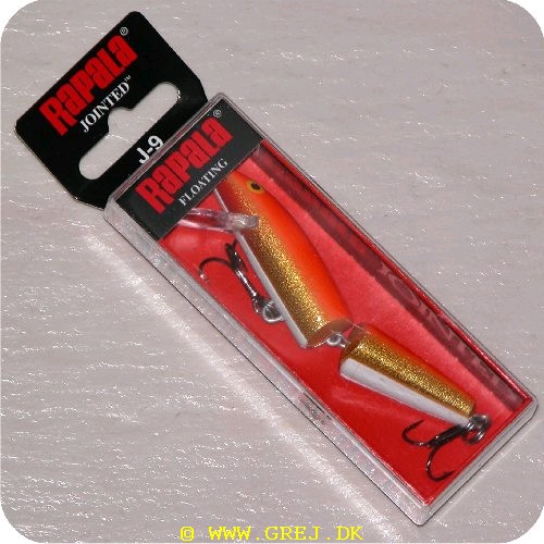 022677003368 - Leddelt wobler fra Rapala<LI>Org. navn - Gold Fl Red<LI>Farve - Fl Rød/Guld/Hvid<LI>Arbejdsdybde 0.9 - 2.7 meter<LI>Længde 9 cm - vægt 7 gram