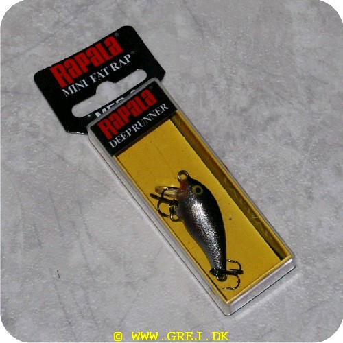 022677005225 - Lille tyk  wobler fra Rapala<LI>org. navn- Silver<LI>Farve- Sort/sølv<LI>Arbejdsdybde-0.9-1.8 meter<LI>Længde-3cm-vægt 4 gram