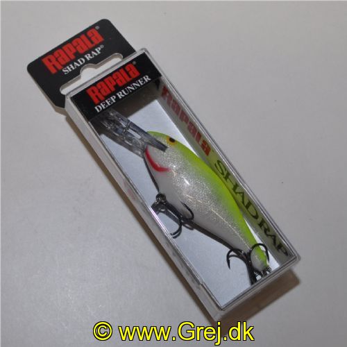 022677008424 - Rapala Deep Runner (SR07) - 7cm - 8g - Dybde: 1,5 - 3,3m - Silver Fluorescent Chartreuse (SFC)