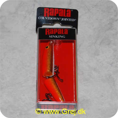 022677016030 - Rapala Countdown Jointed  wobler - 7cm - 8g - Gold Fl Red - Rød/guld/hvid - synkende - Arbejdsdybde: 0.9-1.8m