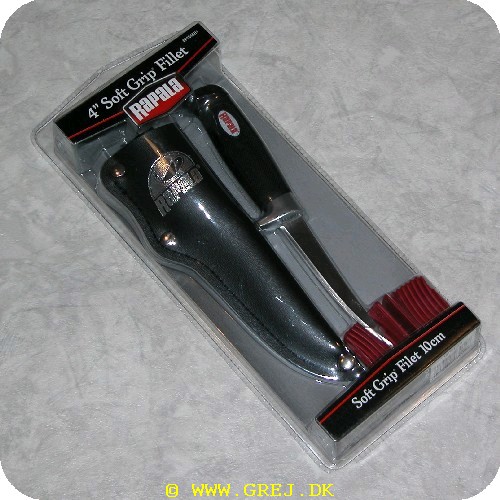 022677030128 - Rapala Soft Grip filetkniv 10 cm med skede og  kniv sliber.