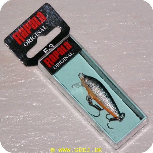 022677094748 - Rapala orginal<LI>Org. navn Blue Spotted Minnow<LI>Farve - Mørkeblå/sølv/orange med sorte prikker<LI>Arbejdsdybde 0 - 2.3 meter<LI>Længde 3 cm - Vægt 2 gram