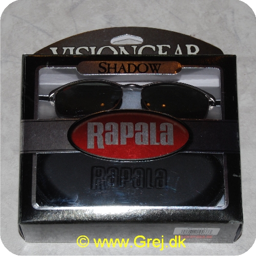 022677100333 - Rapala Shadow Solbriller - Stellet af let og holdbar metallegering og har nylonbeklædte stænger - UV- og pol-beskyttende - Leveres med beskyttelsesetui, sikkerhedsrem og pudseklud - Model: RVG-014A