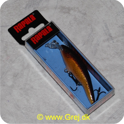 022677134567 - Rapala wobbler - Gold Rainbow Foil - Blå/brun/gylden - Til laks. ørred. gedde. sandart -