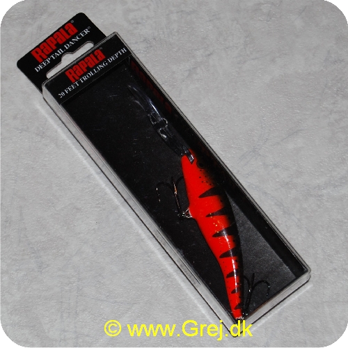 022677140094 - Rapala Deep Tail Dancer - 9cm - 13 gram - Red Tiger - Sort/rød - Til laks. ørred. gedde. sandart - Arbejdsdybde Ned til 6 meter - Svømmer som en syg fisk