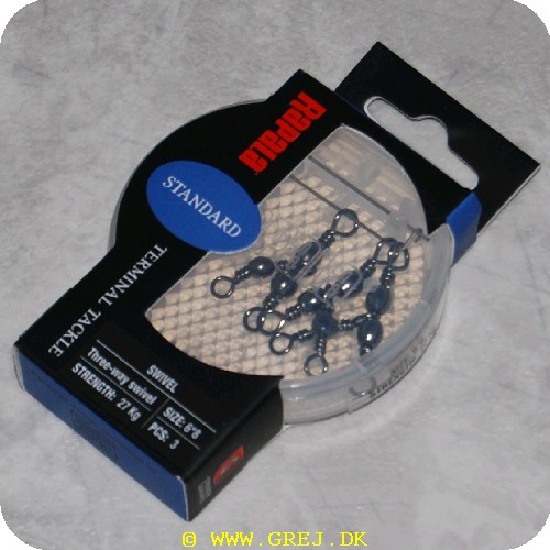 022677149752 - Rapala Swivel Three-way - 3 stk.- Str. 6*8- Holder til 27 kg. - I praktisk æske