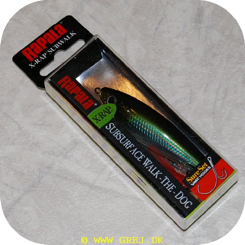 022677166766 - Rapala X-Rap Subwalk - Moss Back Shiner -  Farve: Sort/Blå/Sølv - 7 cm - 12 gram - Til laks. ørred. gedde. sandart - Arbejdsdybde 0-0.6 meter.