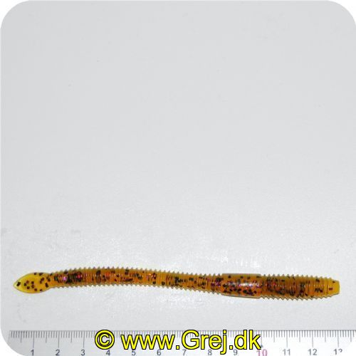 02267717368X - Spadetail Worm - Pumpkin Purple Chartreuse Pepper (Gul med sorte/lilla nister) 1stk- PTXSTW5PPCH
Lænde: 13cm
<BR>
<BR>
Spadetail ormen er med sit flydende design en ekstremt alsidig form for madding.<BR>
<BR>
Det perfekte valg til bl.a. dropshotting fiskeri.<BR>
<BR>
Fås flerfarvet eller ensfarvet fra top til bund.