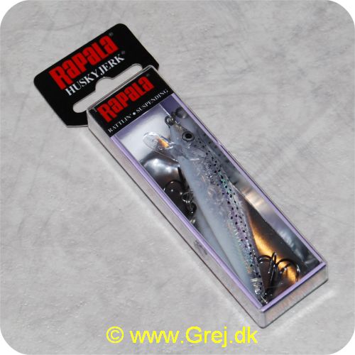 022677192086 - Rapala Husky Jerk - 8cm - 6 gram - Glasklar med sorte prikker - Arbejdsdybde: 1.2-1.8m - Har samme vægtfylde som vand