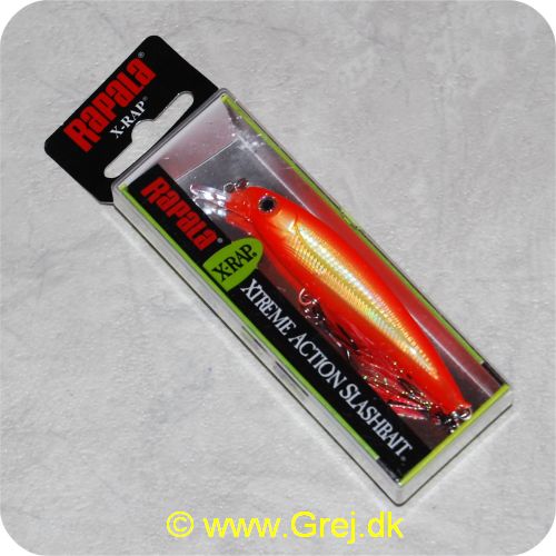 022677192598 - Rapala X-RAP Xtreme Action Slashbait - 8cm - 7 gram - Orange/gul - Arbejdsdybde: 0.9-1.5m - Har næsten samme vægtfylde som vand - Synker meget langsomt i ferskvand og endnu langsommere i saltvand