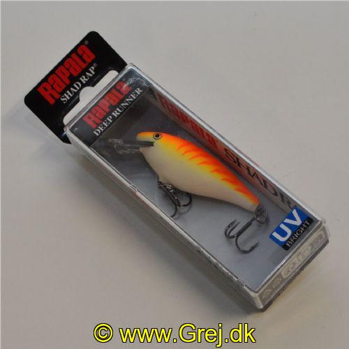 022677211602 - Rapala Shad Rap  - 5cm - 6 gram - Orange Tiger UV - Arbejdsdybde:1.2- 2.7m