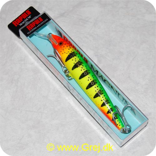 022677227283 - Rapala Magnum - 14cm/22g - Svømmedybde: 2.7-3.3m - Gul Rød Tiger - God til gedder - Både til fersk- og saltvand