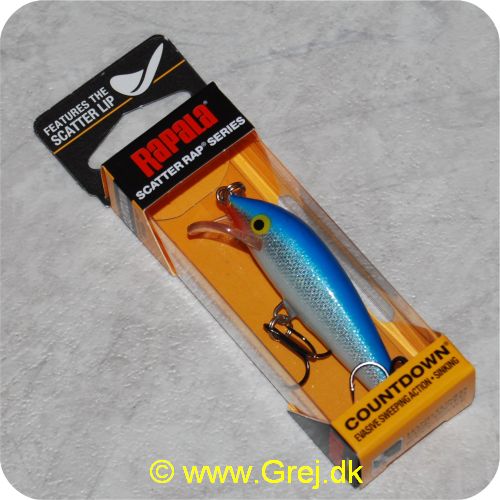 022677231570 - Rapala Scatter Rap Countdown - 7cm - 7 gram - Silver Blue - Blå/sølv/hvid - Arbejdsdybde: 1.8-2.7m - Perfekt både til kastning og trolling