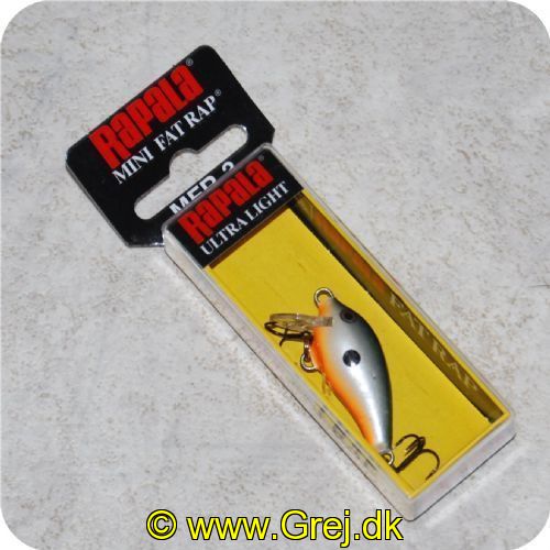 022677261010 - Lille tyk  wobler fra Rapala<LI>org. navn- Orange Shad<LI>Farve- Soret/Sølv/Orange med sort plet<LI>Arbejdsdybde-0.9-1.8 meter<LI>Længde - 3cm - Vægt 4 gram