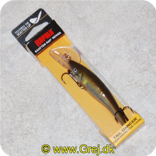 022677261379 - Rapala Scatter Rap Tail Dancer - Flydende - 9cm - 13 gram - Live Ayu - Brunlig - Har en meget flakkende gang i vandet - Arbejdsdybde: 3.3-5.7m