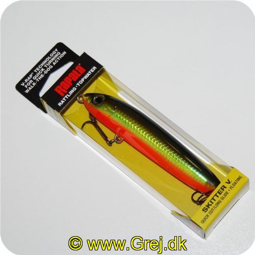 022677272849 - Rapala Rattling Skitter V - 10cm/14g - Hot Olive - Arbejdsdybde Top Water